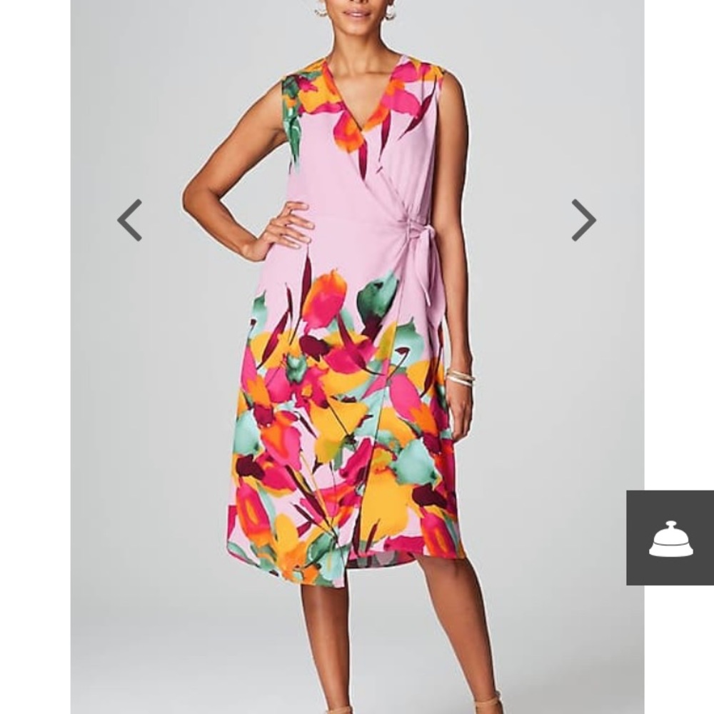 J. Jill Christian Siriano Floral Wrap cocktail dress. - Picture 4 of 5